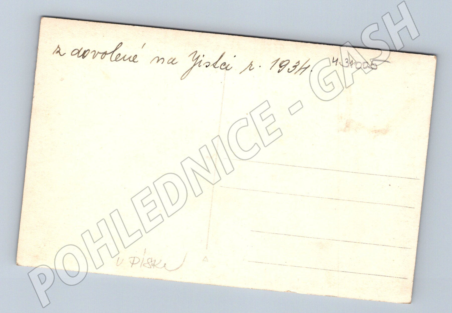 Pohlednice jistec u písku1934 (M31005)