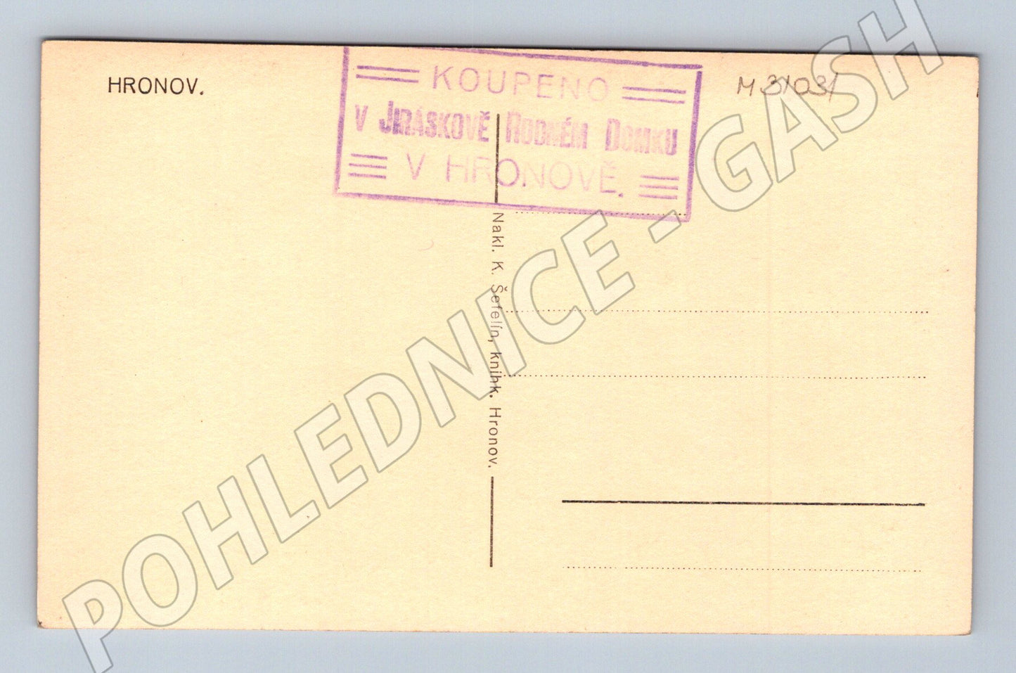 Pohlednice Hronov Rodný domek Aloise Jiráska (M31031)