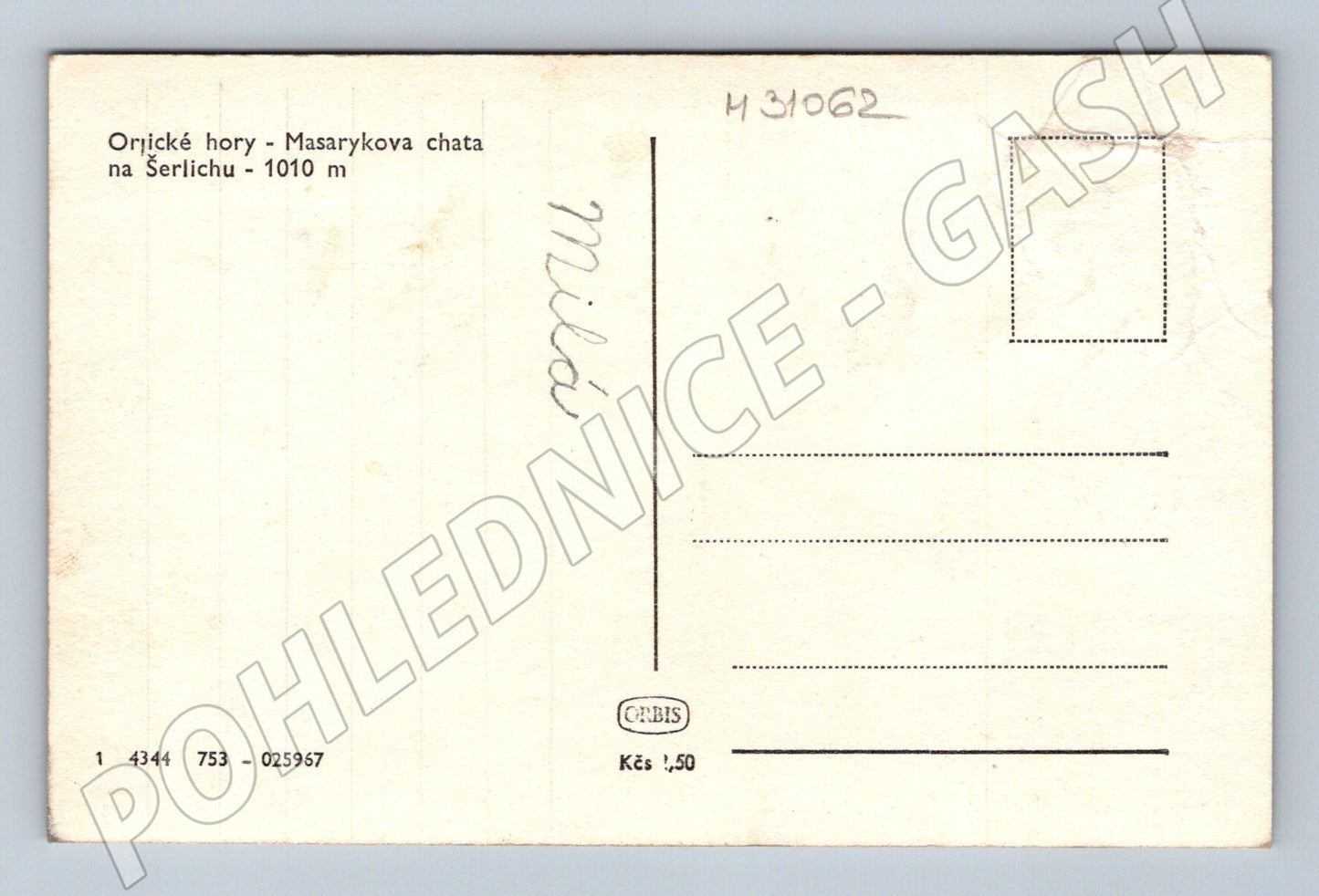 Pohlednice Orlické hory Masarykova chata na Šerlichu (M31062)