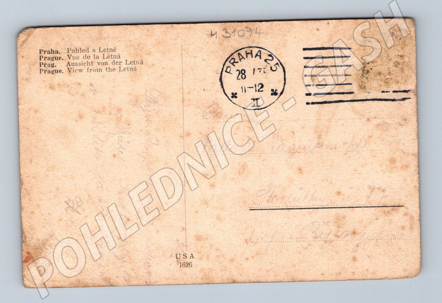 Pohlednice Praha pohled z Letné 1917 (M31074)