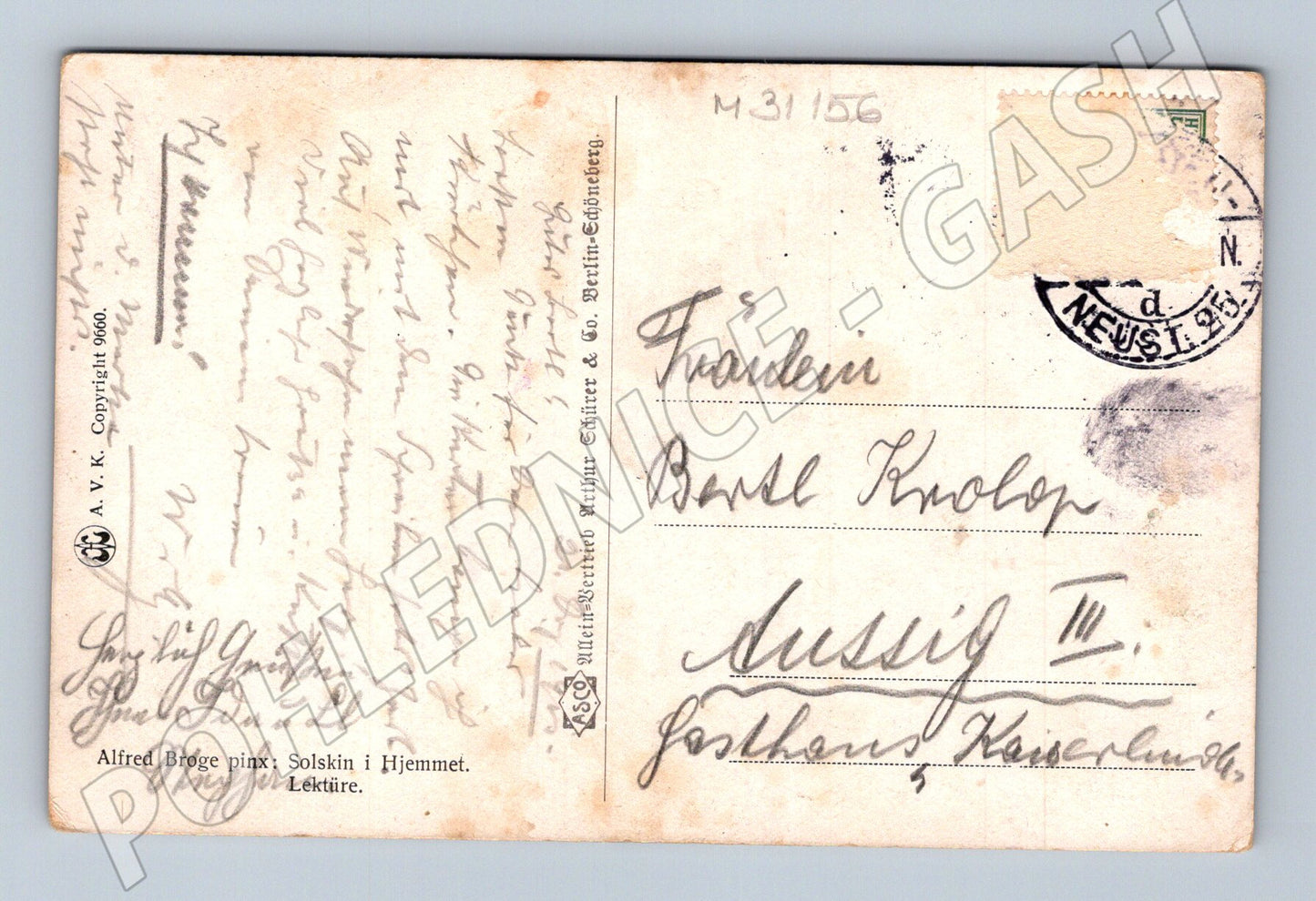 Pohlednice Umělecká Alfred Bröge Solskin i Hjemmet (M31156)
