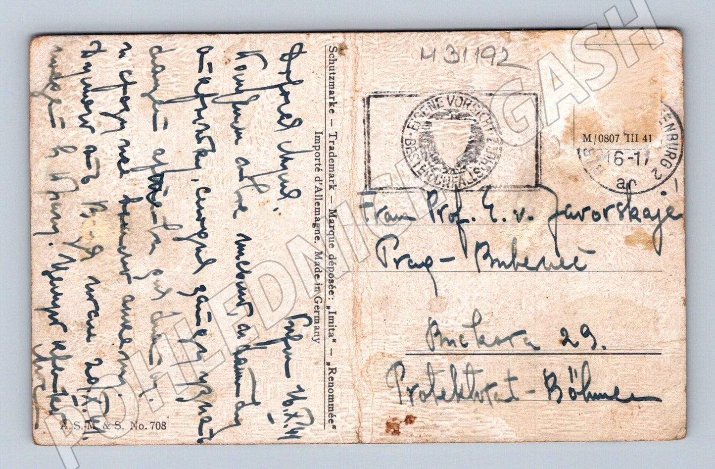 Pohlednice Německo podzimní krajina malba 1941 (M31192)