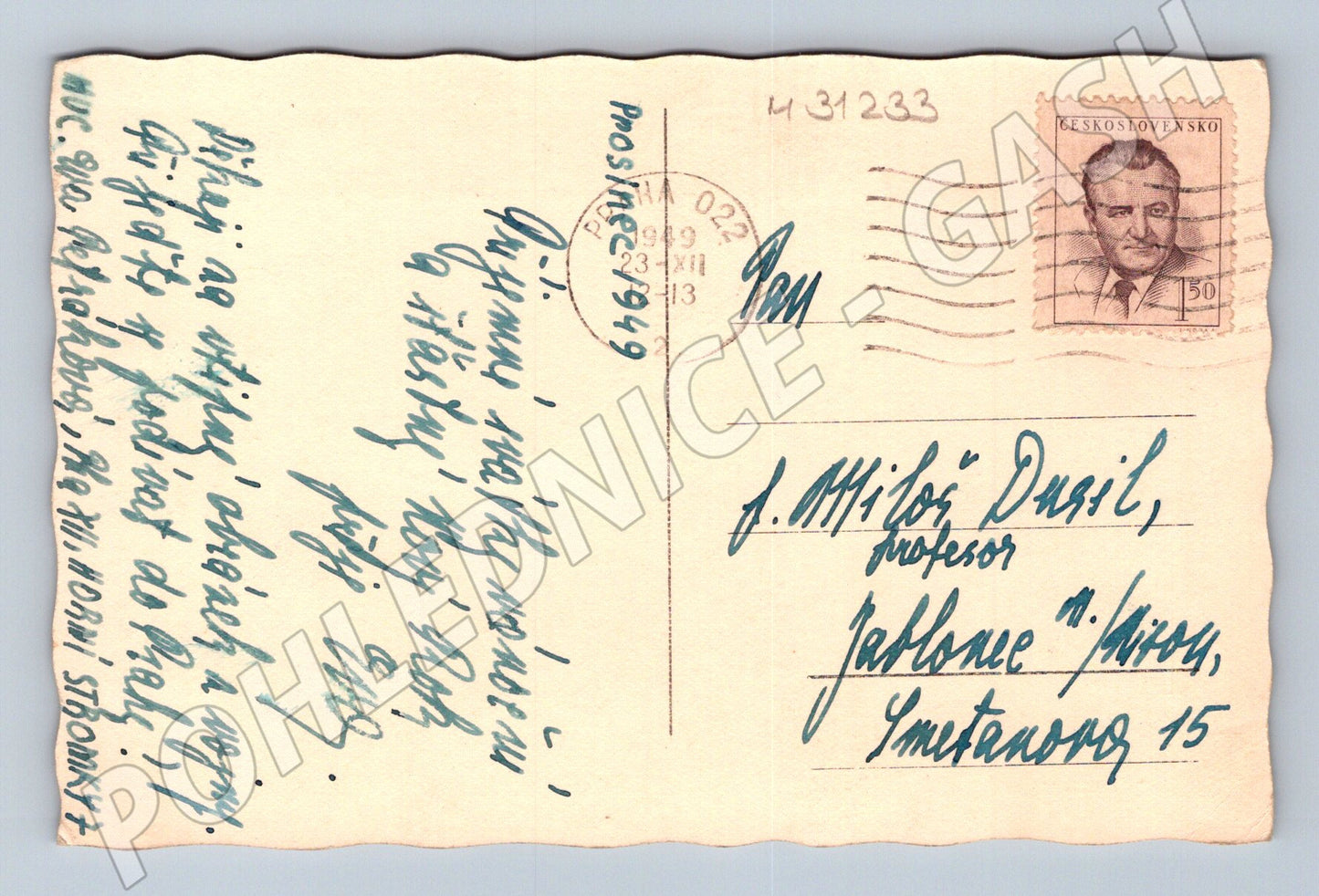 Pohlednice Praha Karlův most Vánoce 1949 (M31233)