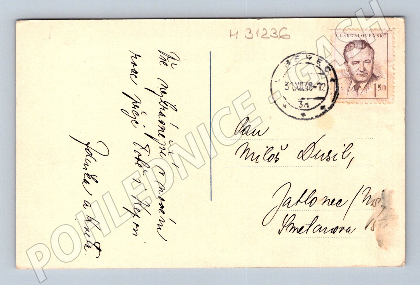 Pohlednice Novoroční motiv zátiší 1948 (M31236)