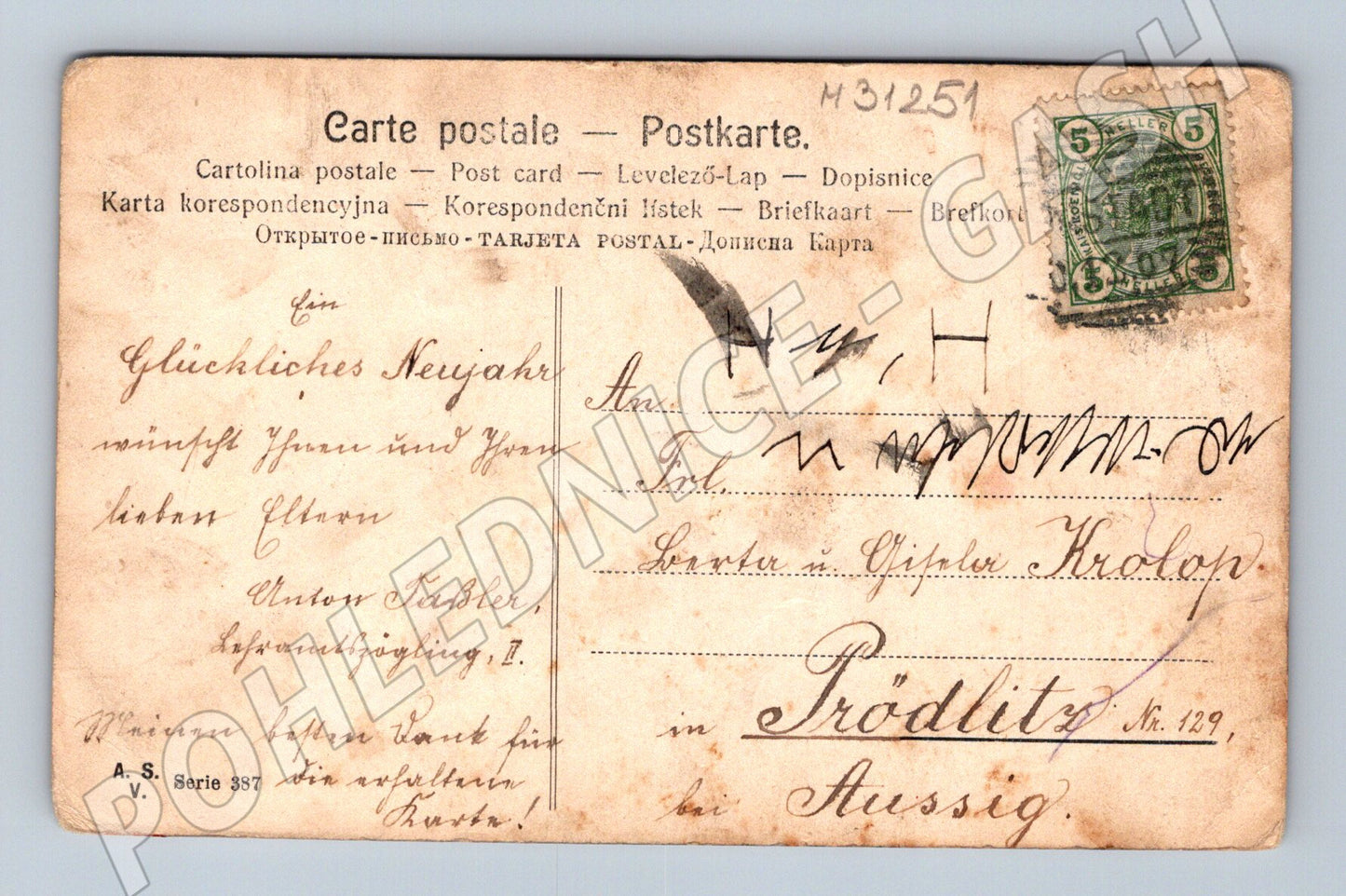 Pohlednice novoroční přání Úžlabí u Ústí n. L. (M31251)