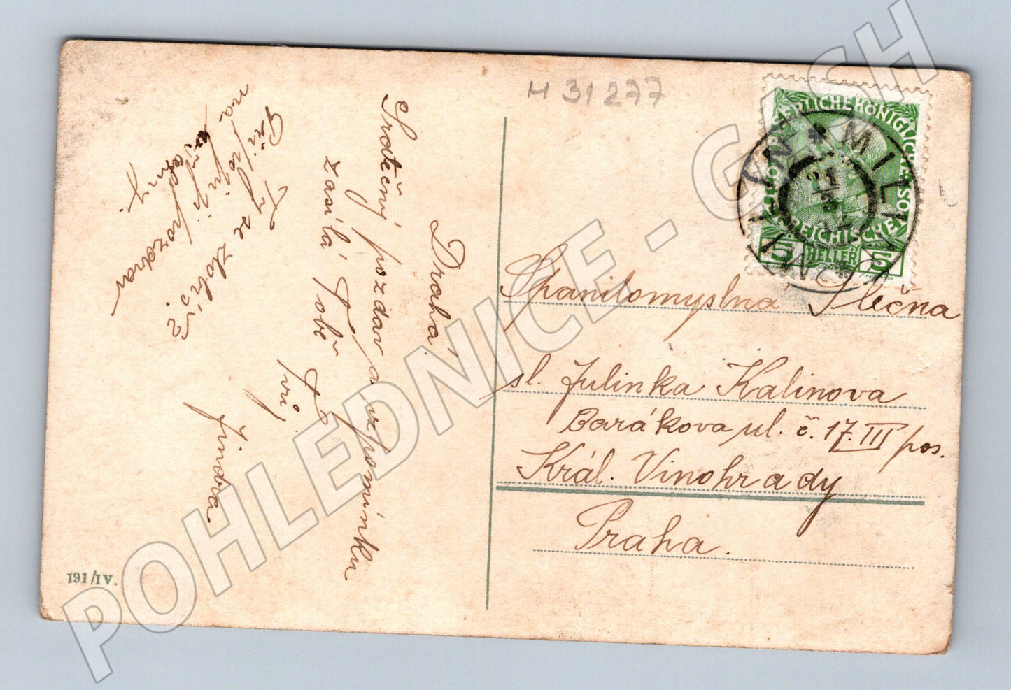 Pohlednice Květiny a krajina jaro 1917 (M31277)