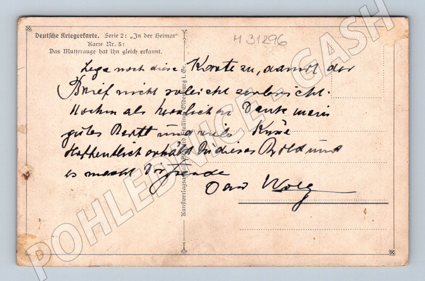 Pohlednice Německo válečný motiv matka a voják (M31296)