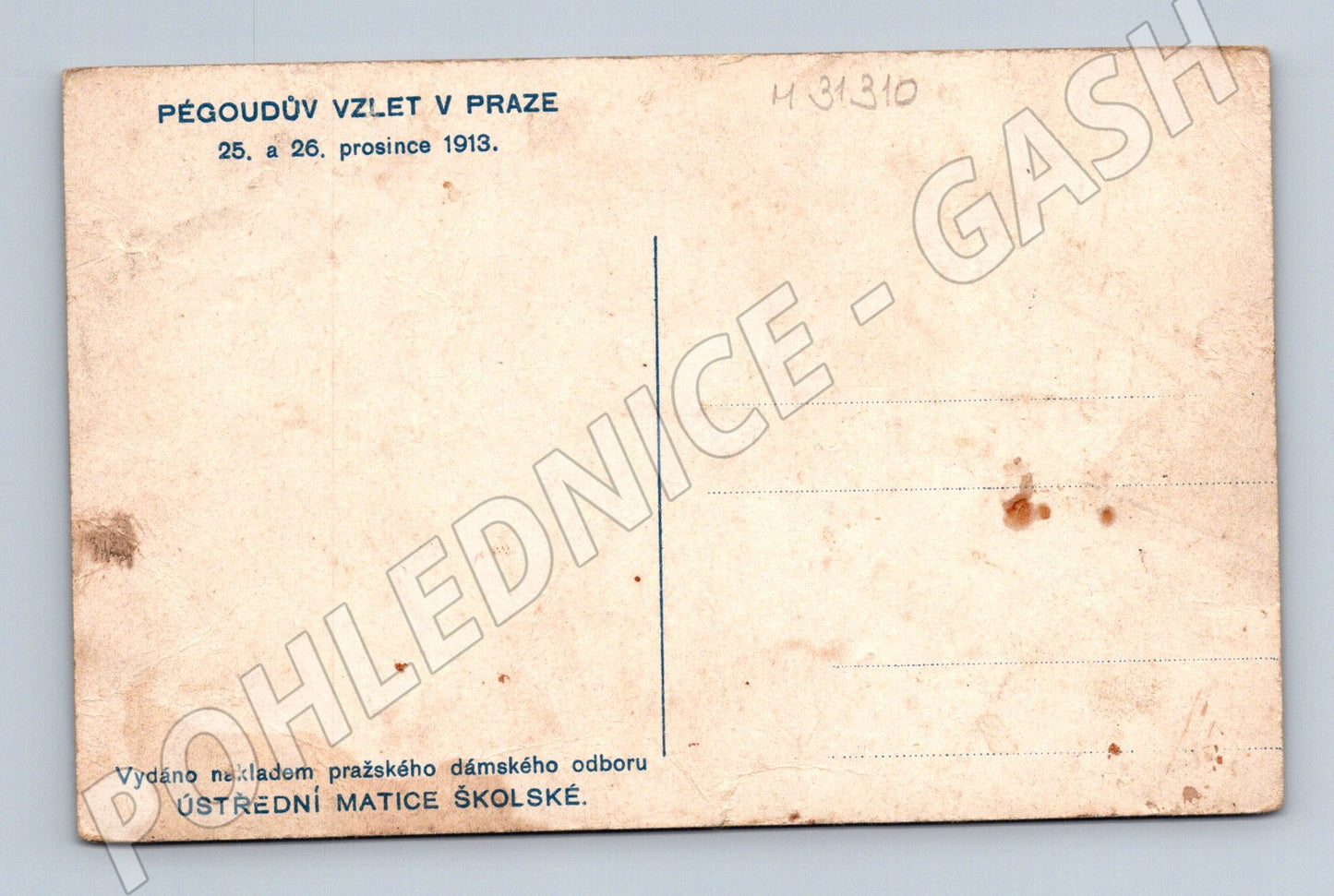 Pohlednice Praha Pěgoudův vzlet letadlo 1913 (M31310)
