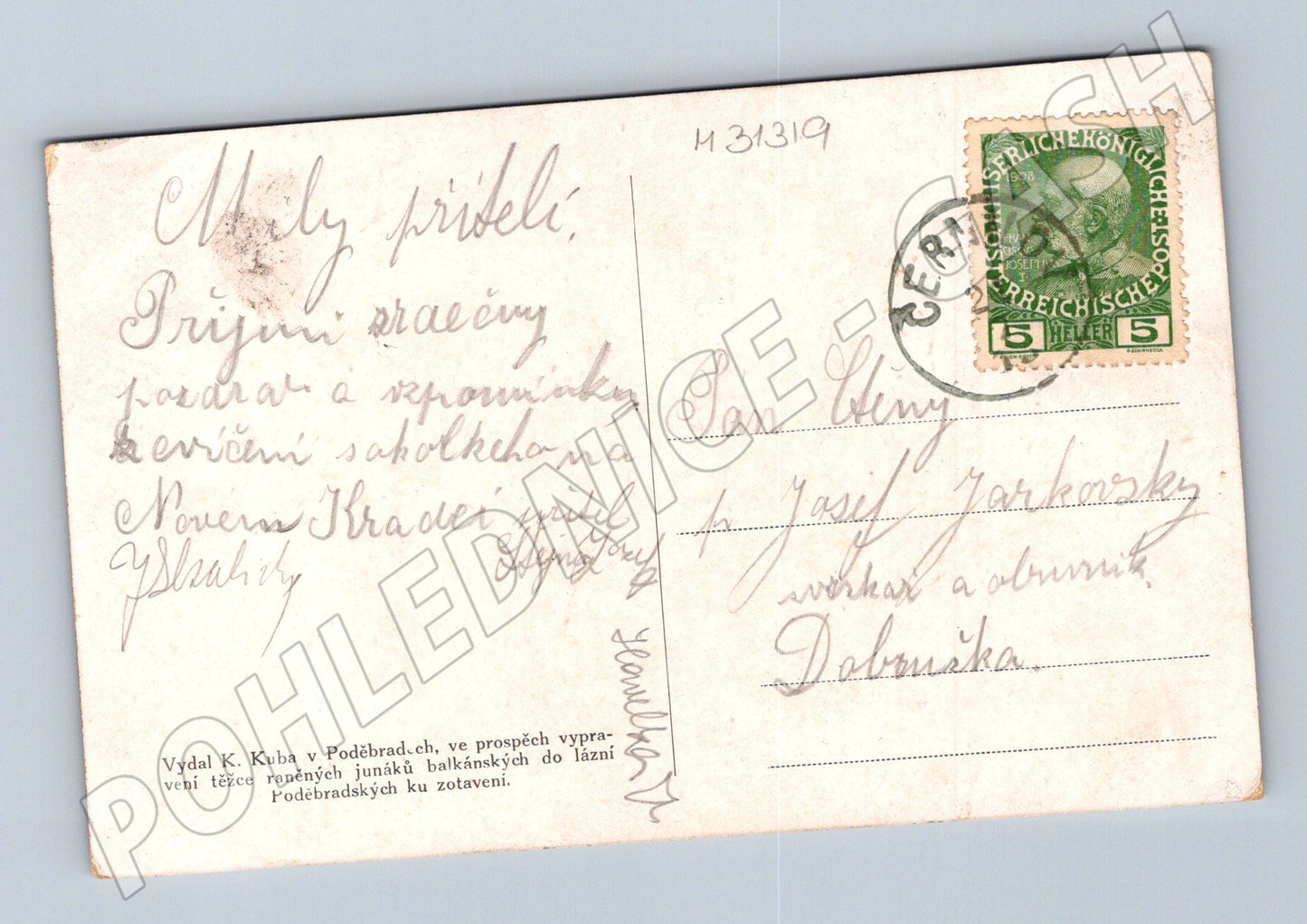 Pohlednice Černá Hora Král Mikuláš I. 1908 (M31319)