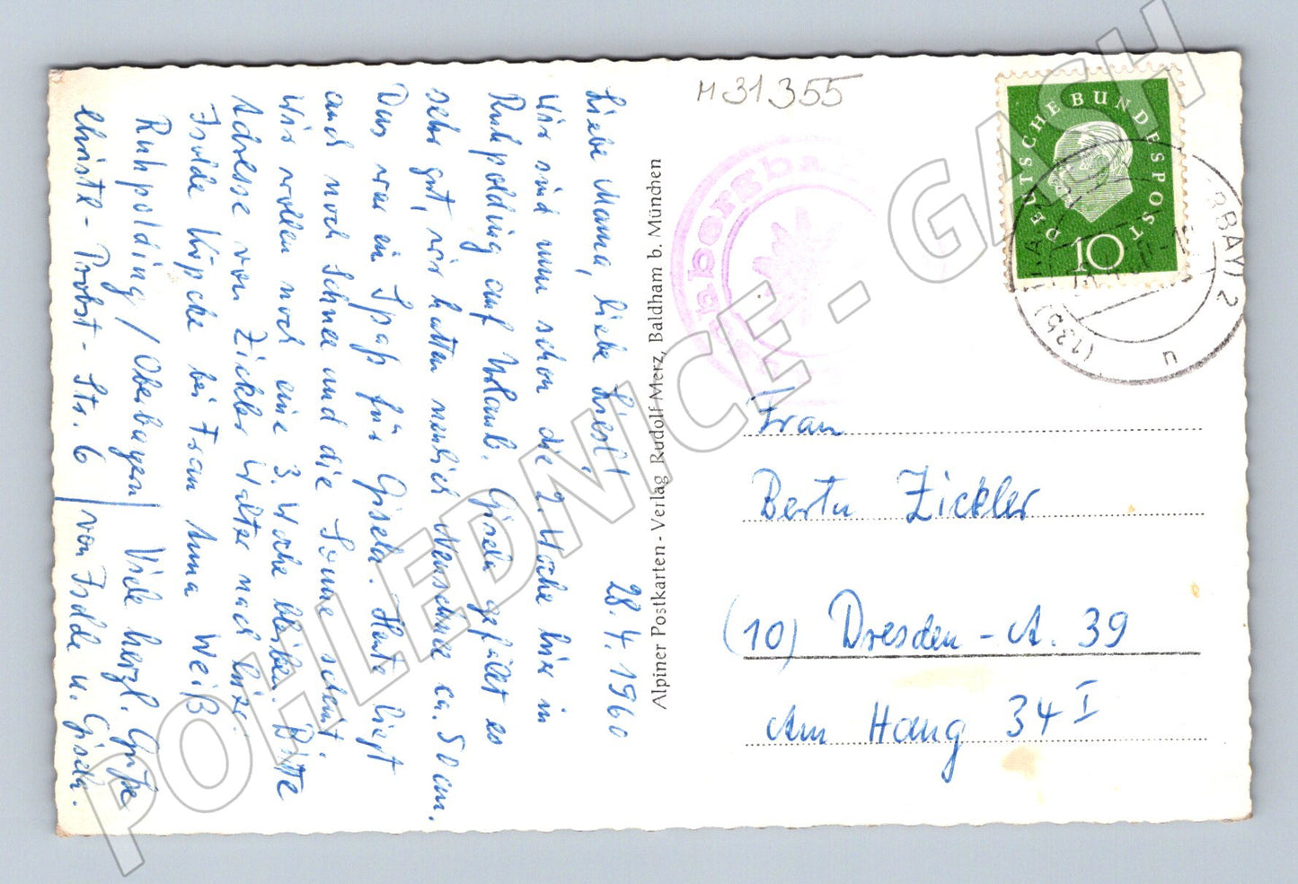 Pohlednice Německo Ruhpolding Alpy 1960 (M31355)
