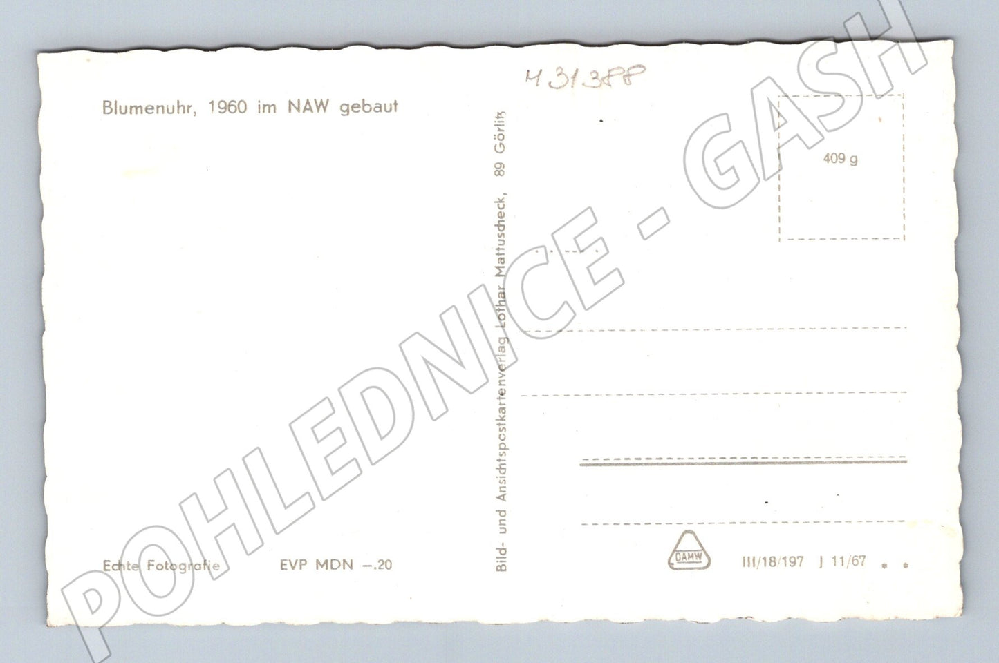 Pohlednice Německo Görlitz Blumenuhr s Kaisertrutz 1960 (M31388)