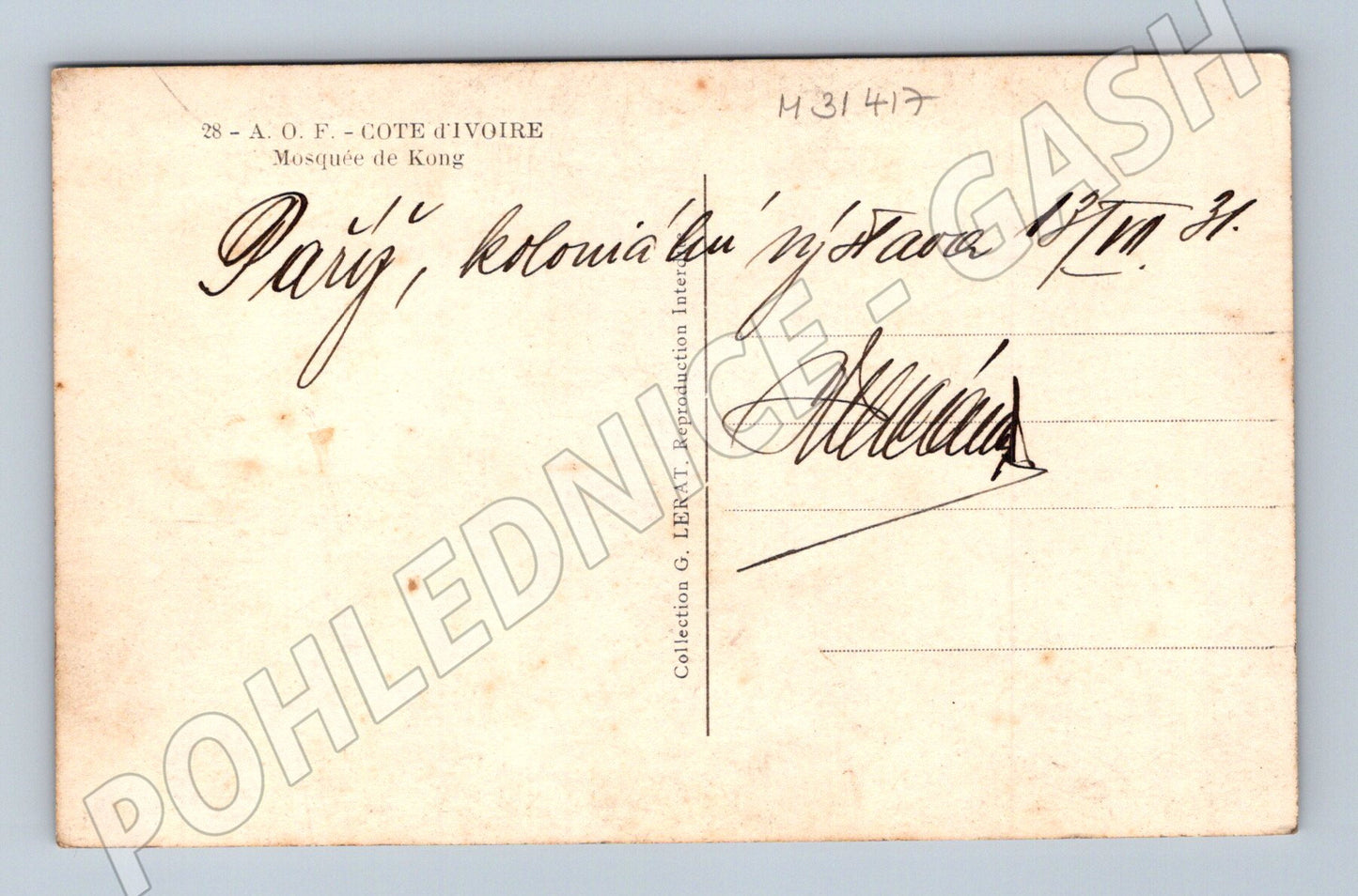 Pohlednice Pobřeží slonoviny Kong mešita 1931 (M31417)