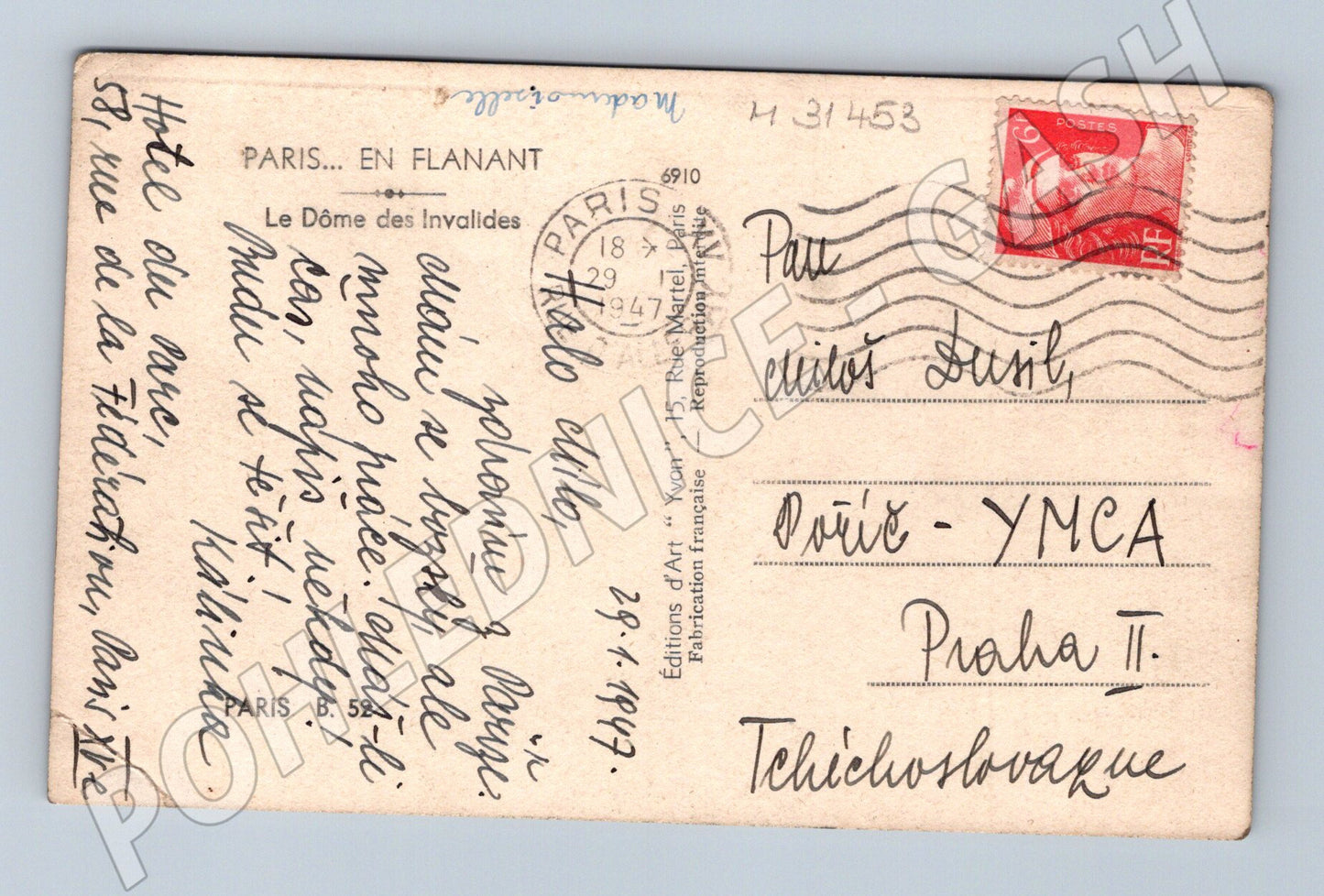 Pohlednice Francie Paříž Dóm Invalidovny 1947 (M31453)