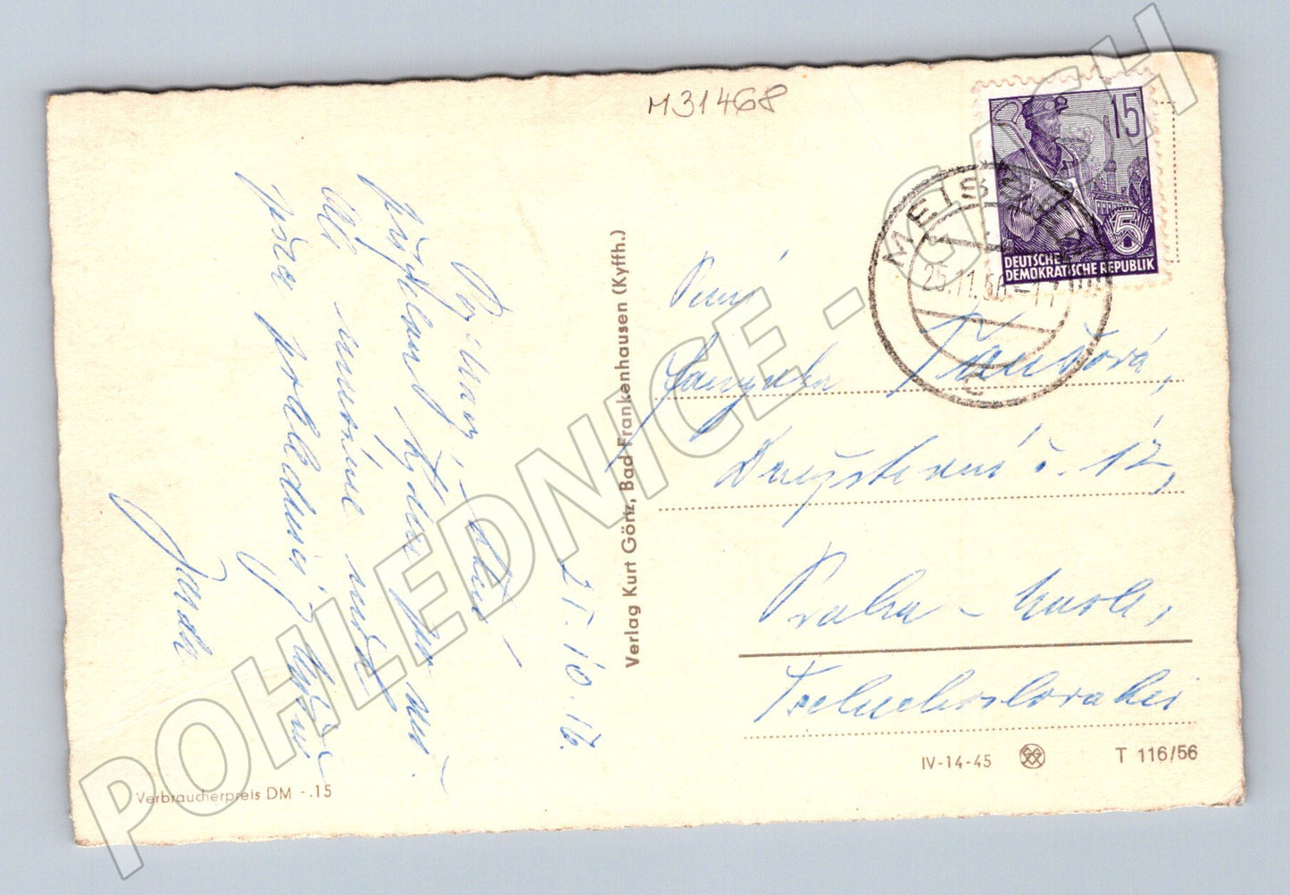 Pohlednice Německo Míšeň hrad na Labi 1957 (M31468)