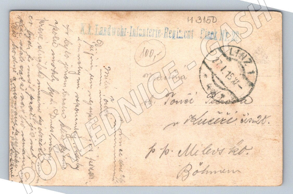 Postcard military post 1915 sand (M3150)