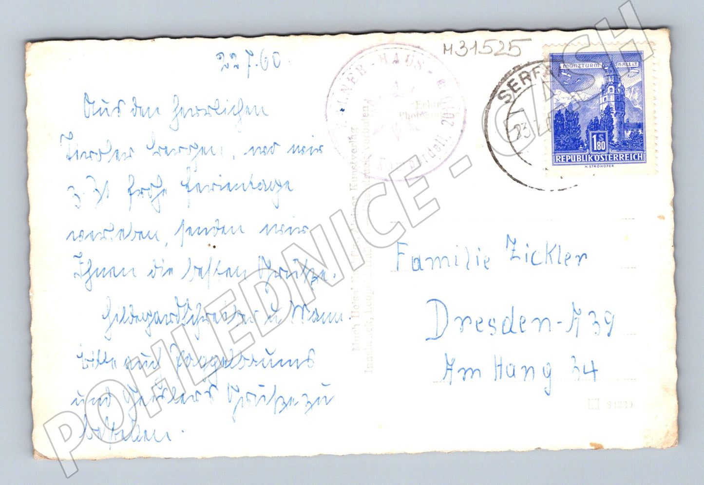 Pohlednice Rakousko Serfaus Kölnerhaus Tirol 1960 (M31525)