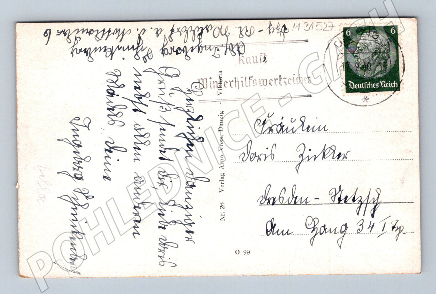 Pohlednice Německo Danzig Neptunbrunnen 1940 (M31527)
