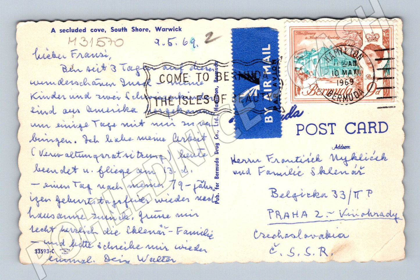 Pohlednice Bermuda zátoka pláž 1969 (M31570)