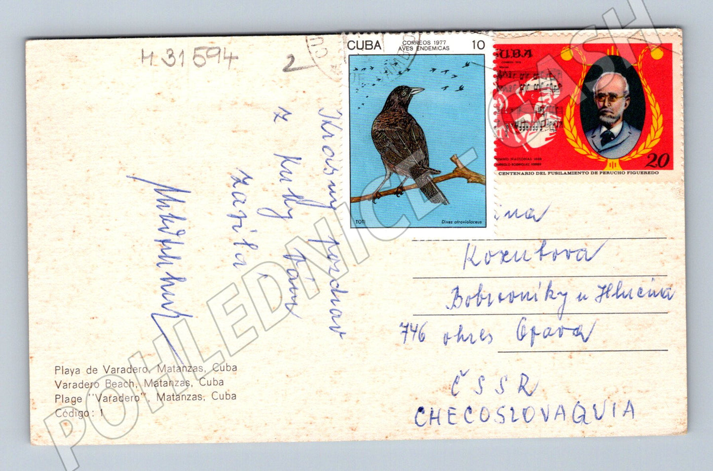 Pohlednice Kuba Varadero pláž plachetnice 1977 (M31594)