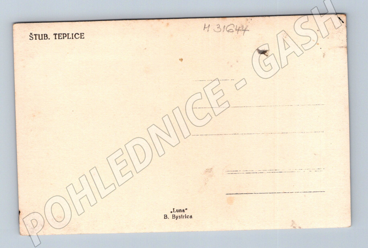 Pohlednice Slovensko Štub. Teplice řeka v lese (M31644)