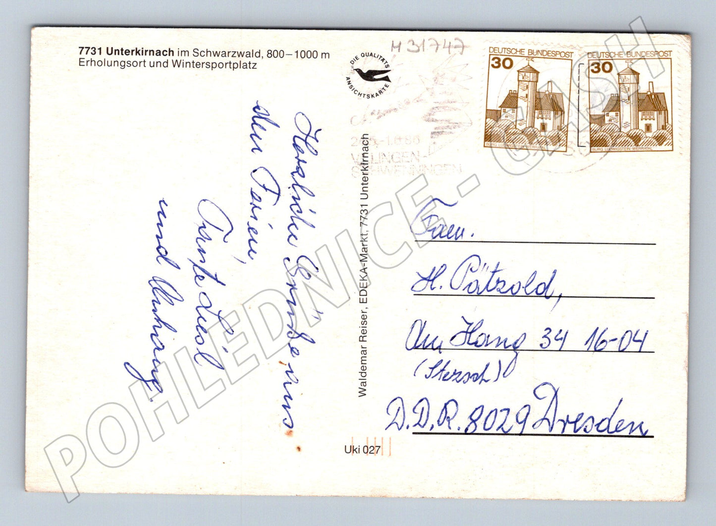 Německo Unterkirnach Schwarzwaldu více pohledů c1970 (M31747)
