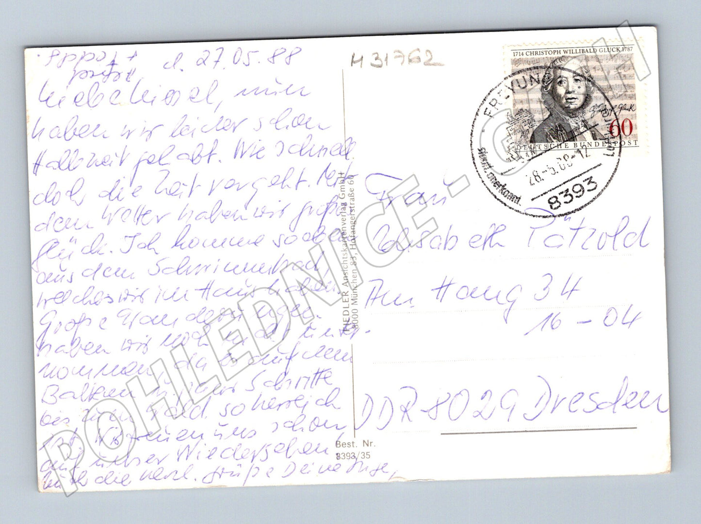 Pohlednice Německo Freyung Bavorský les 1988 (M31762)