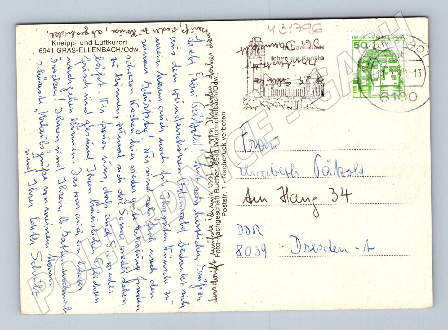 Pohlednice Německo Gras-Ellenbach, horská krajina (M31796)