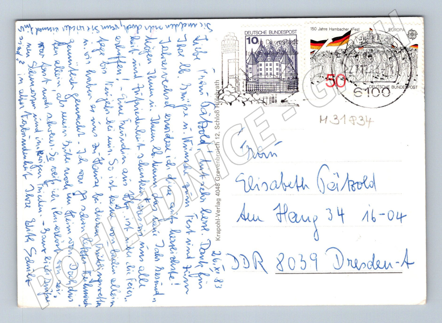 Pohlednice Německo Darmstadt různé pohledy 1980 (M31834)