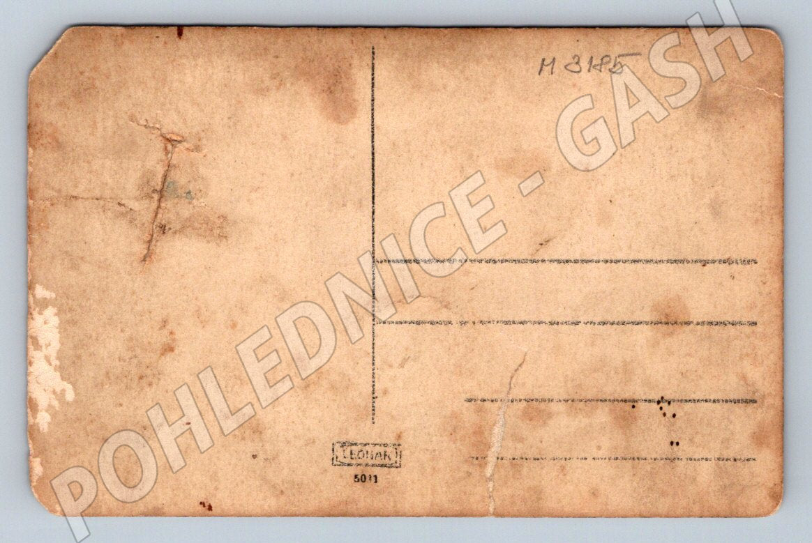 Postcard military group and civilians black and white (M3185)