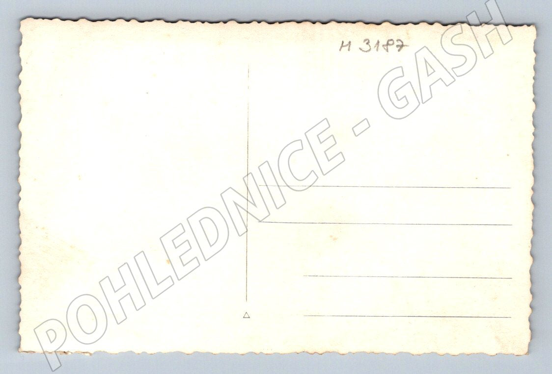 Postcard portrait of a soldier in black and white uniform (M3187)