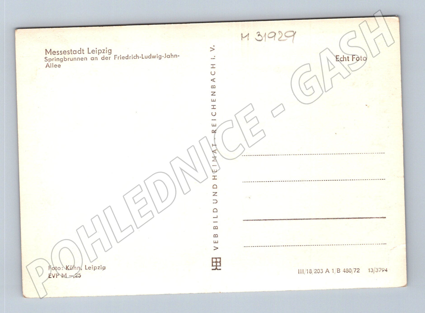 Pohlednice Německo Lipsko fontána 1970s (M31929)