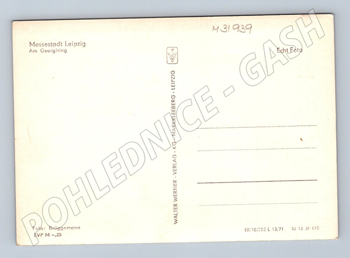 Pohlednice Německo Lipsko Am Georgiring 1971 (M31939)