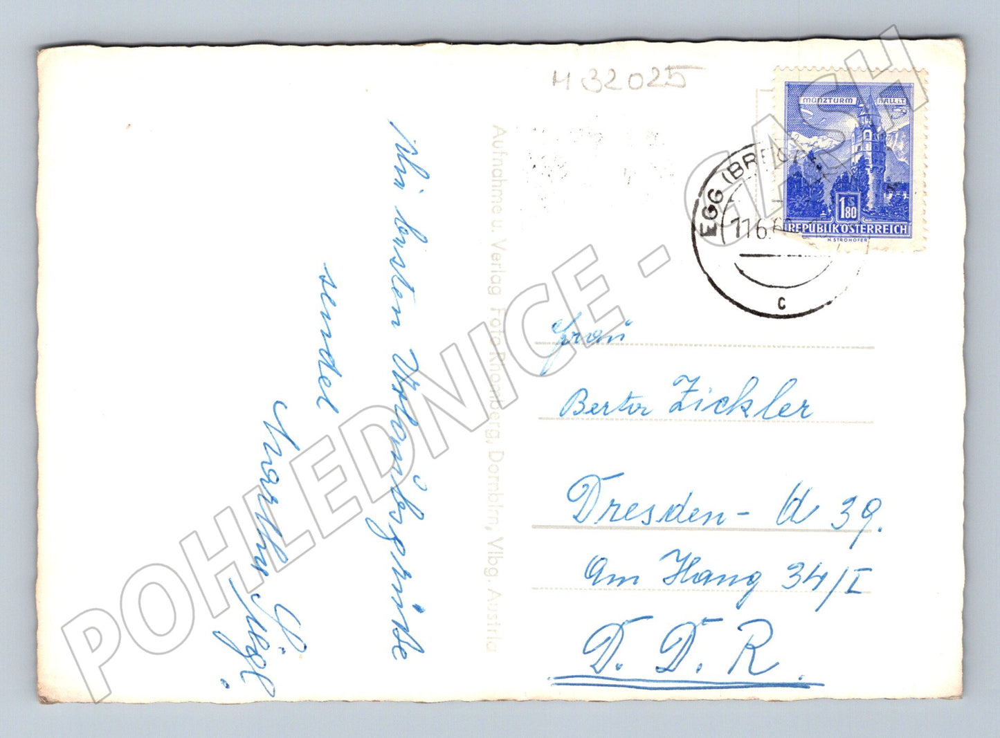 Pohlednice Rakousko Egg Bregenzerwald 1946 (M32025)