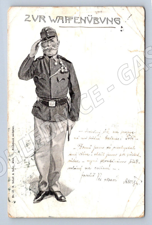 Pohlednice voják Rakousko Uhersko 1903 etno (M3206)