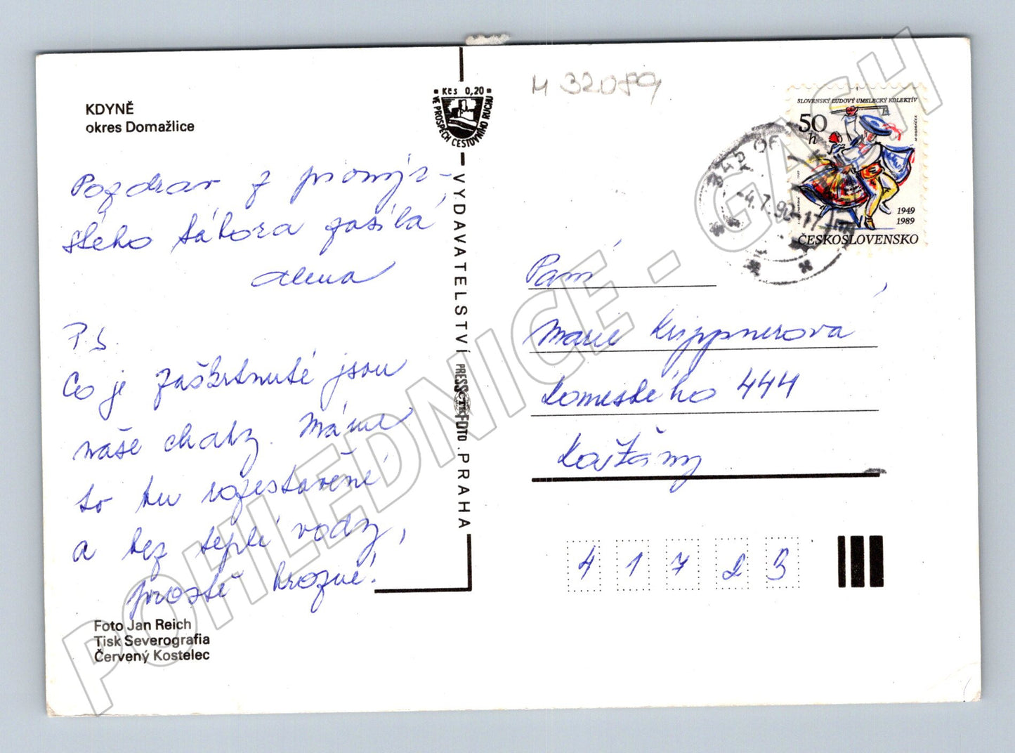 Pohlednice Kdyňě různé pohledy 1993 (M32089)