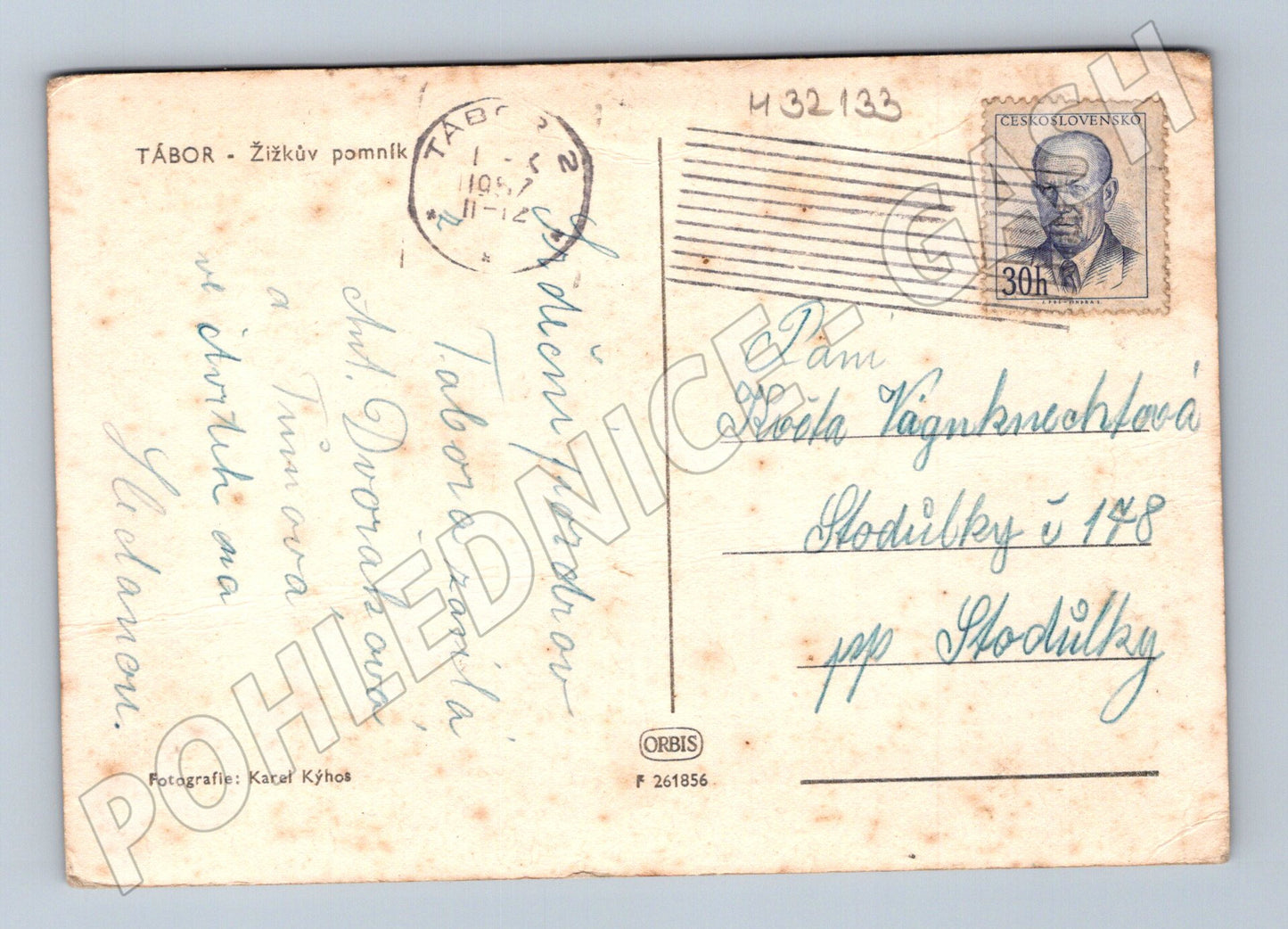 Pohlednice Tábor Žižkův pomník 194x (M32133)