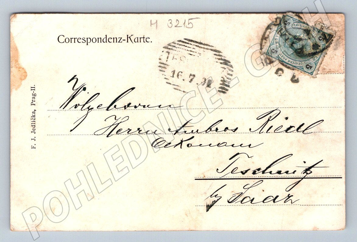 Pohlednice císař v Praze FJI (M3215)