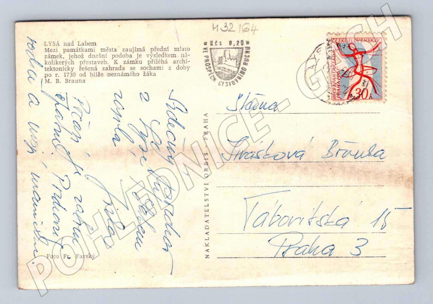Pohlednice Lysá nad Labem panorama města pole 1937 (M32164)
