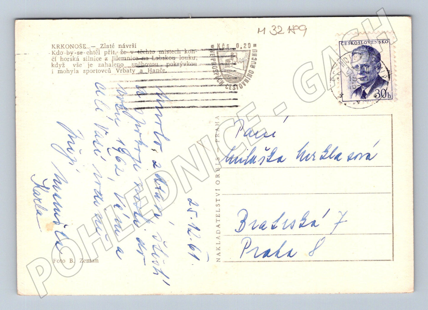 Pohlednice Krkonoše Zlaté návrší 1967 (M32189)