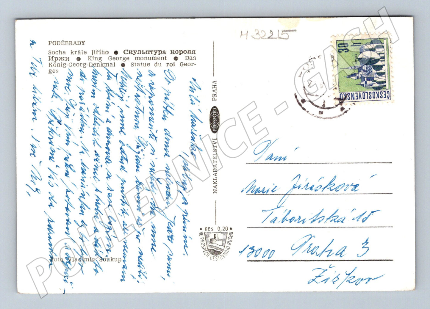 Pohlednice Poděbrady Socha krále Jiřího 1987 (M32215)