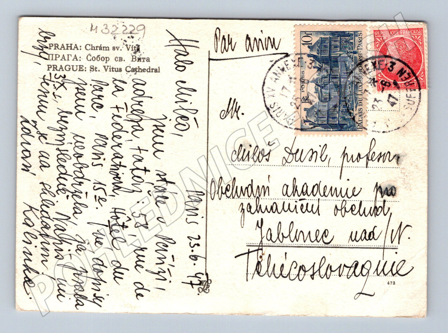 Pohlednice Praha Chrám sv. Víta 1947 (M32229)