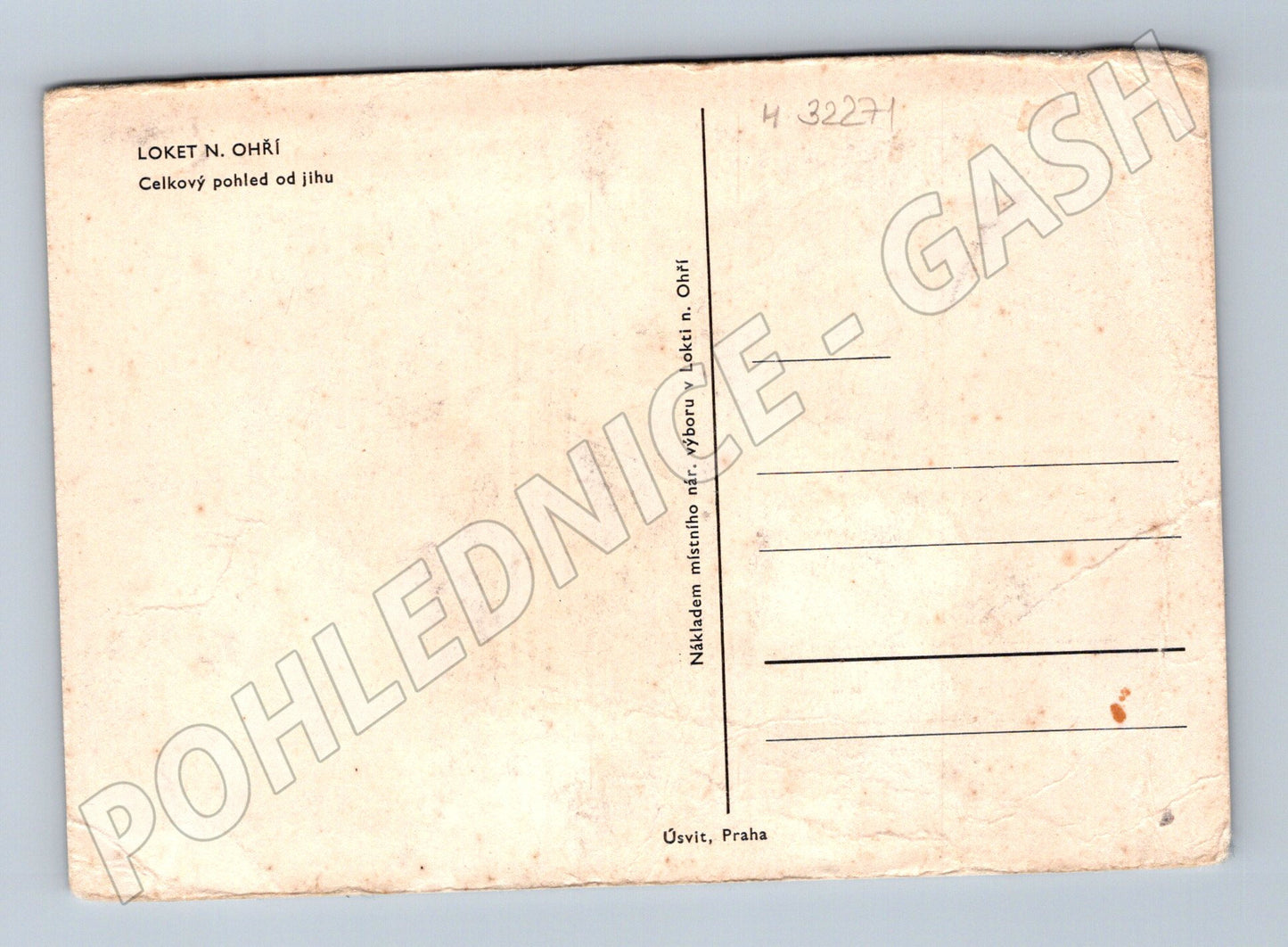 Pohlednice Loket nad Ohří celkový pohled od jihu (M32271)