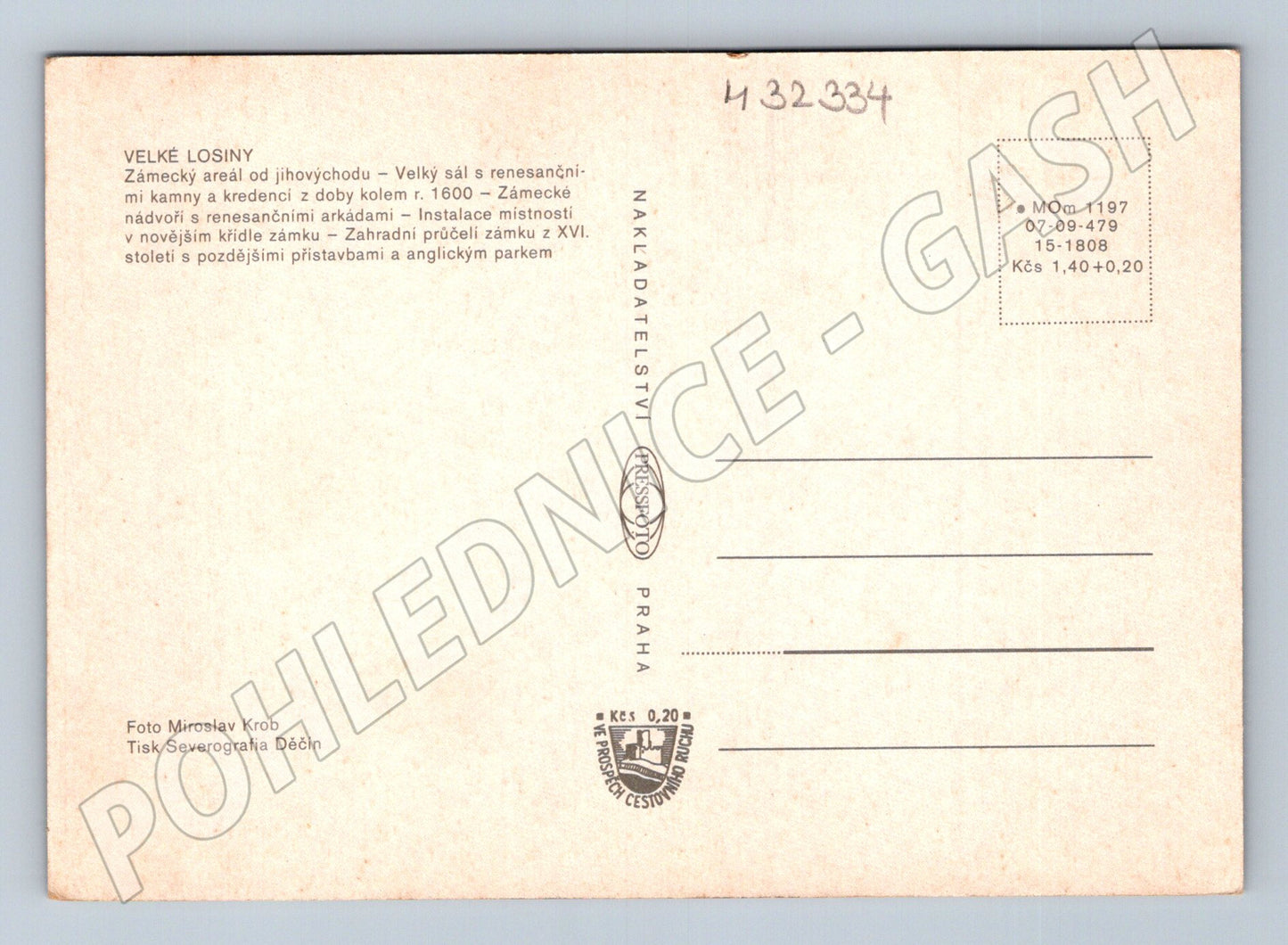 Pohlednice Velké Losiny zámek multi-view (M32334)