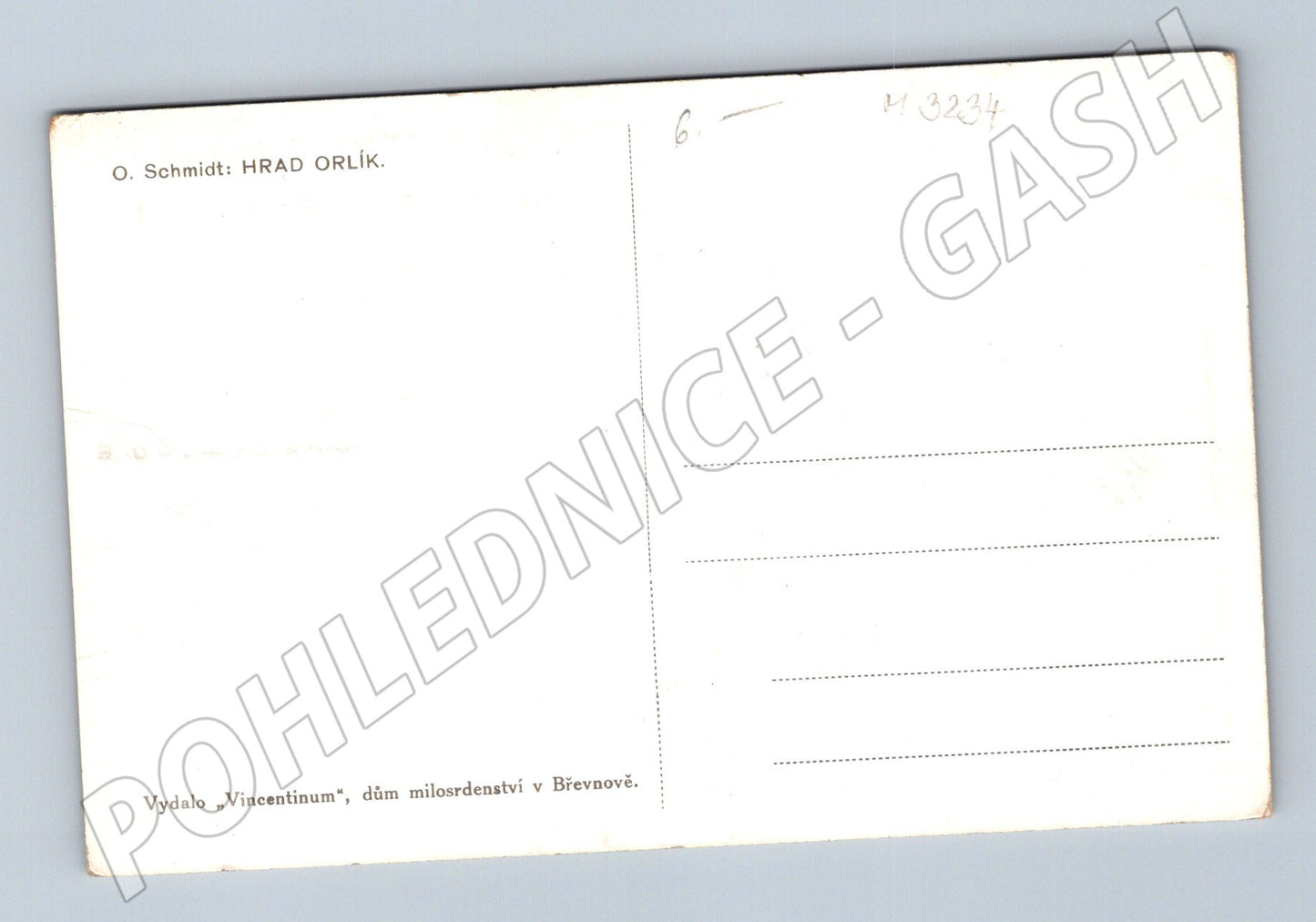 Pohlednice hrad Orlík O Schmidt Vincentinum (M3234)
