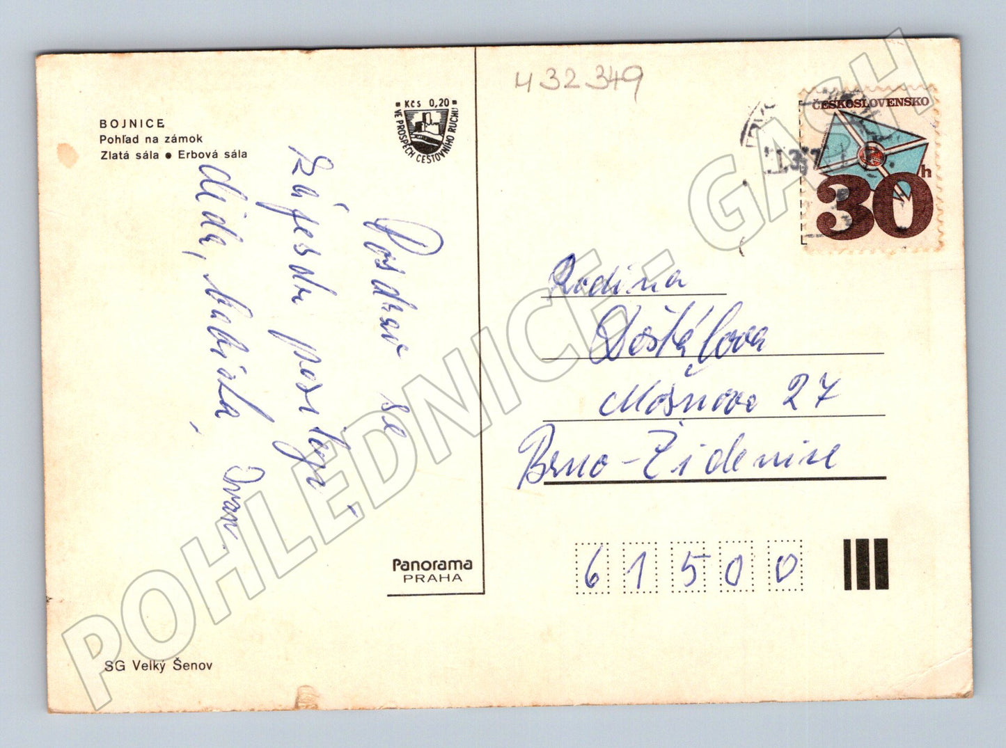 Pohlednice Slovensko Bojnice zámek 1960 (M32349)