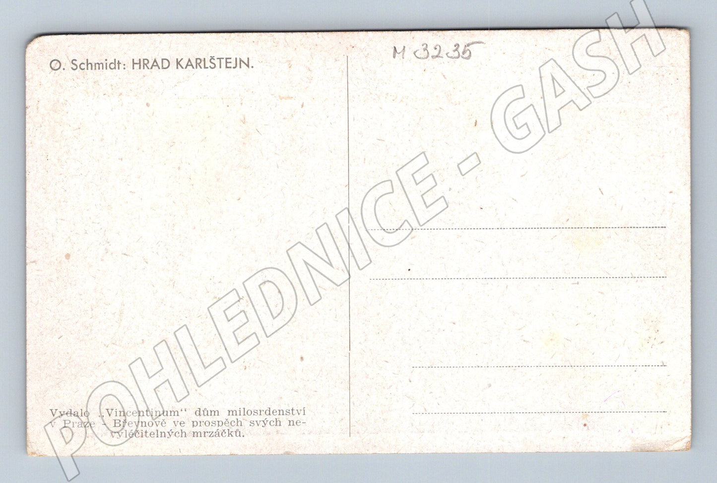 Pohlednice hrad Karlštejn O Schmidt originál (M3235)