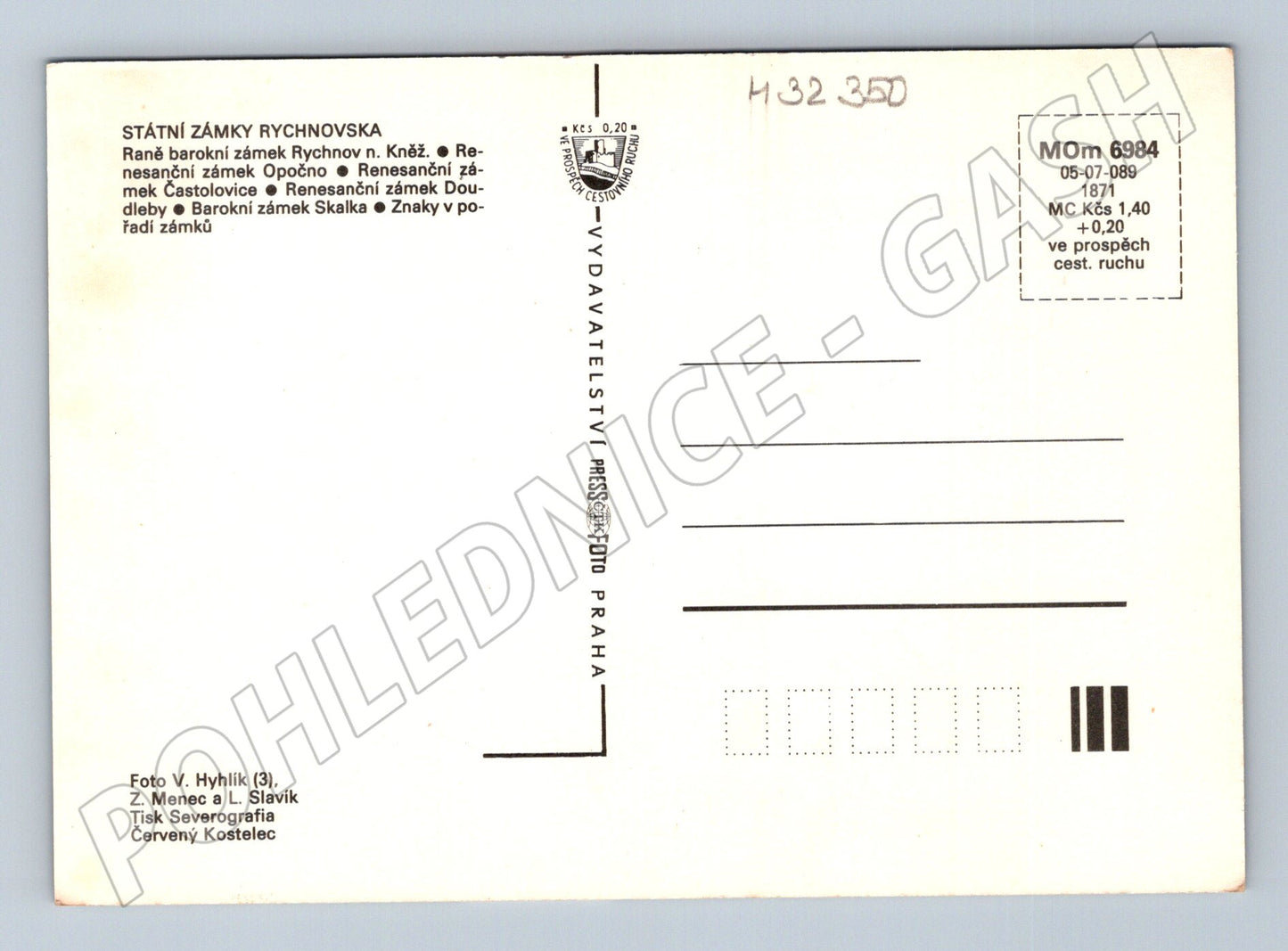 Pohlednice Rychnovsko zámky s erby (M32350)
