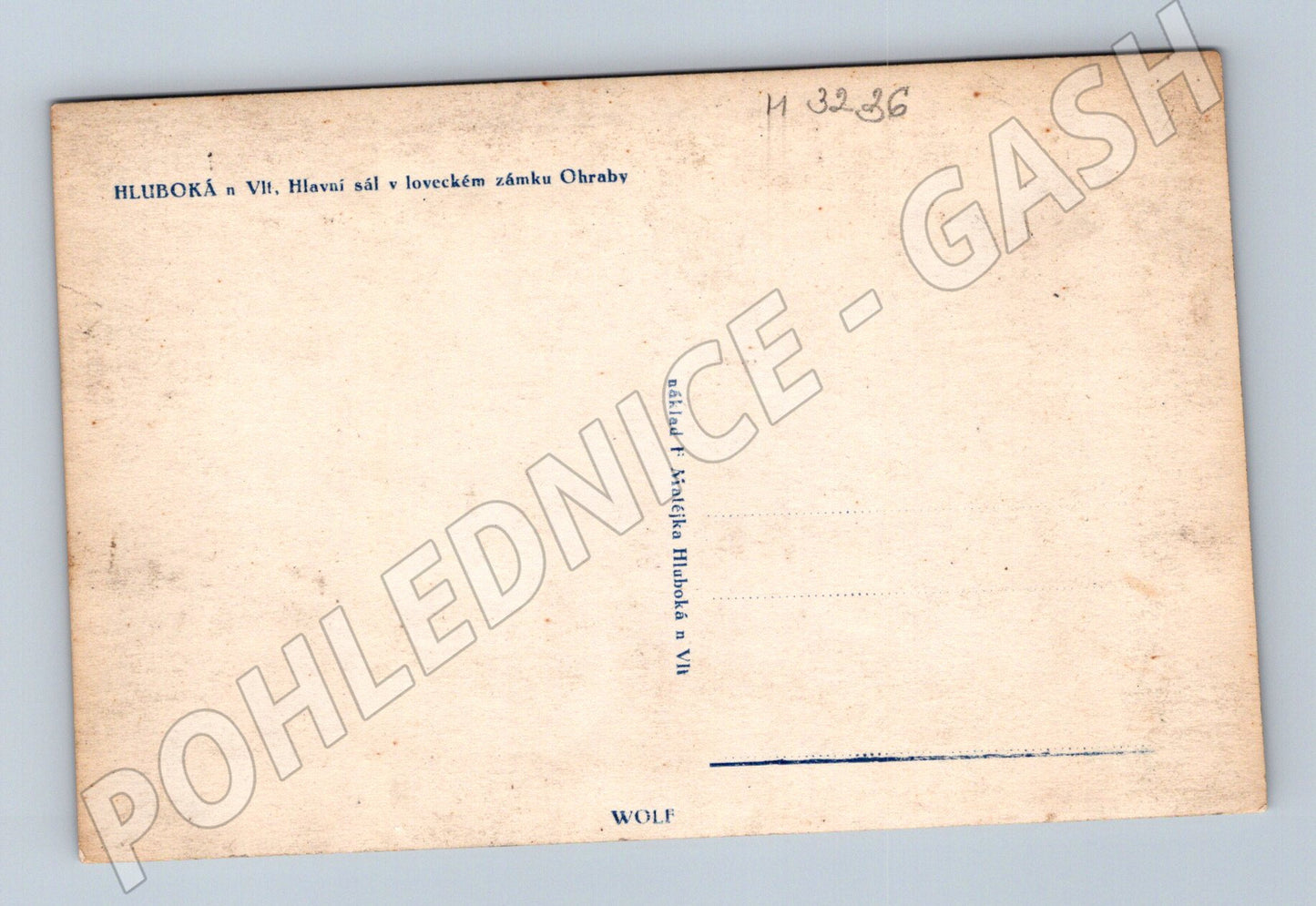 Pohlednice Hluboká Ohrada hlavní sál (M3236)