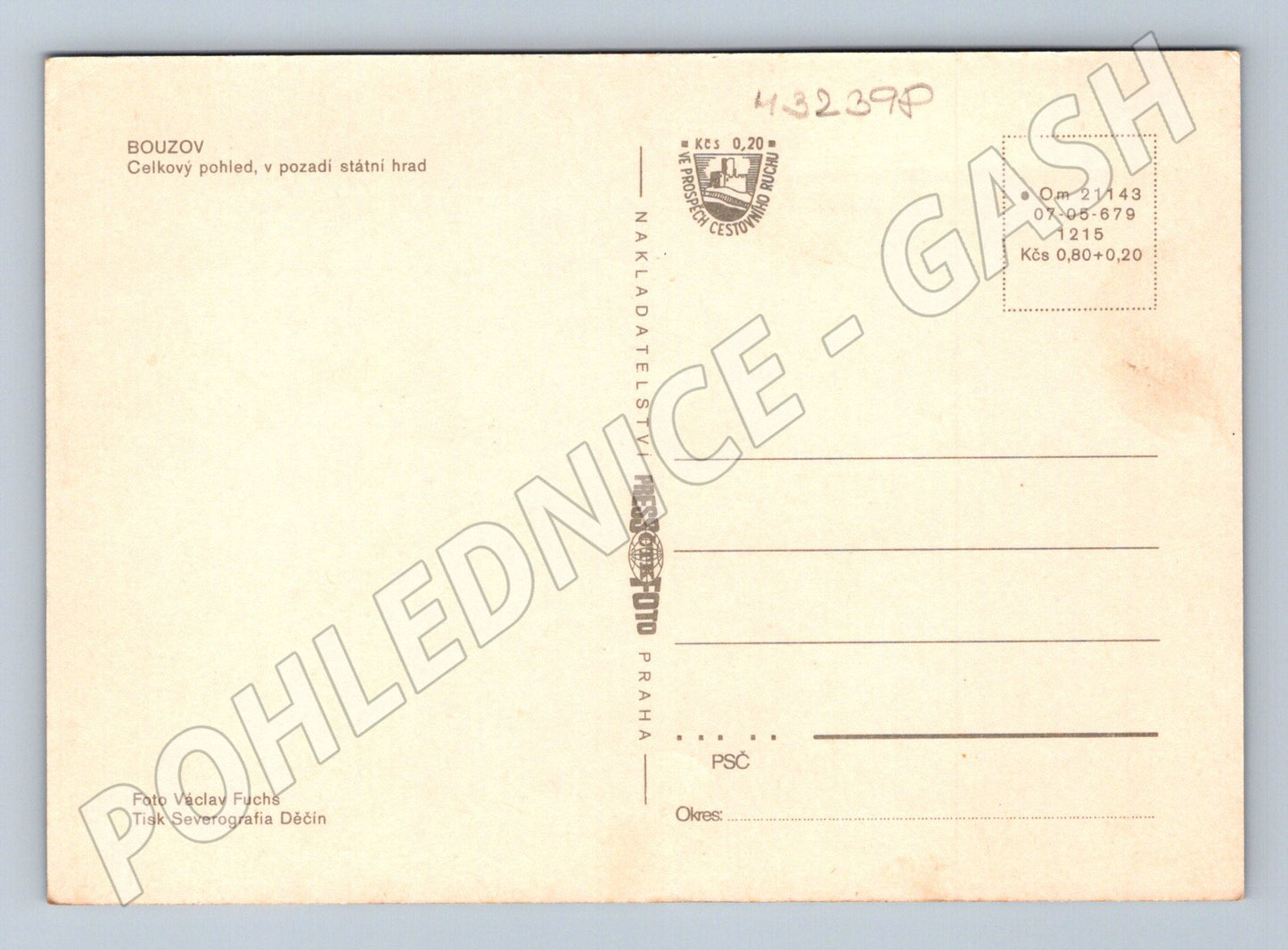 Pohlednice Bouzov celkový pohled hrad (M32398)