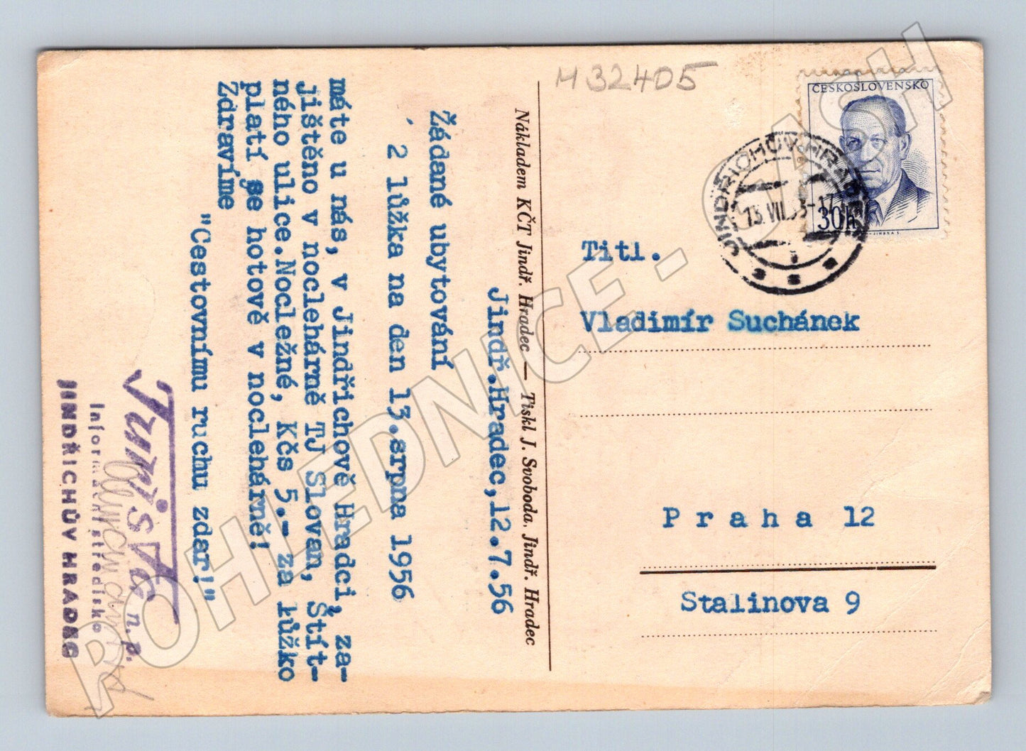Pohlednice Landštejn hrad 1956 (M32405)